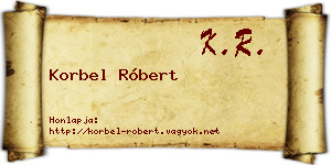 Korbel Róbert névjegykártya